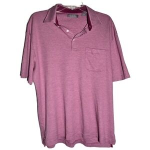 Daniel Cremieux Signature Collection Men Mauve Pink Cotton Polo Shirt Large golf